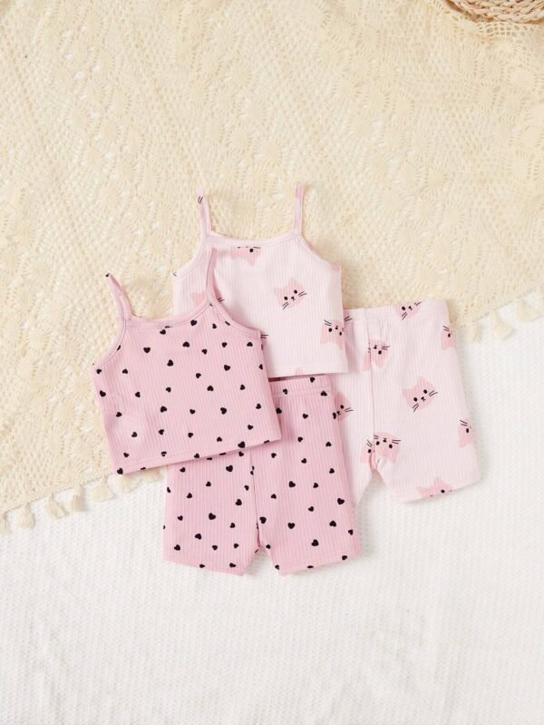 2 pcs pyjama cœurs débardeur – Image 2