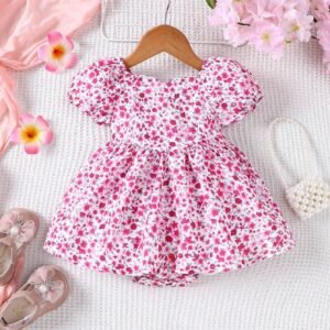 Robe manches courtes fleurie bébé