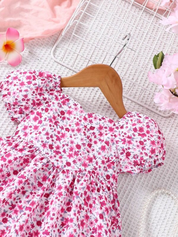 Robe manches courtes fleurie bébé – Image 3