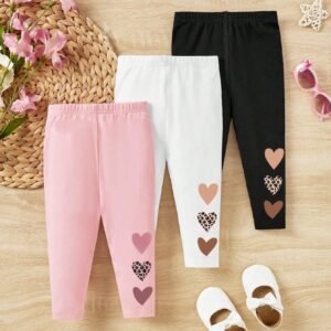 3 pcs pantalons cœur minimaliste