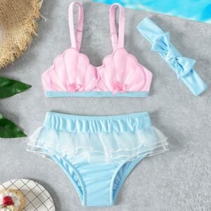 Ensemble maillot pareo volants