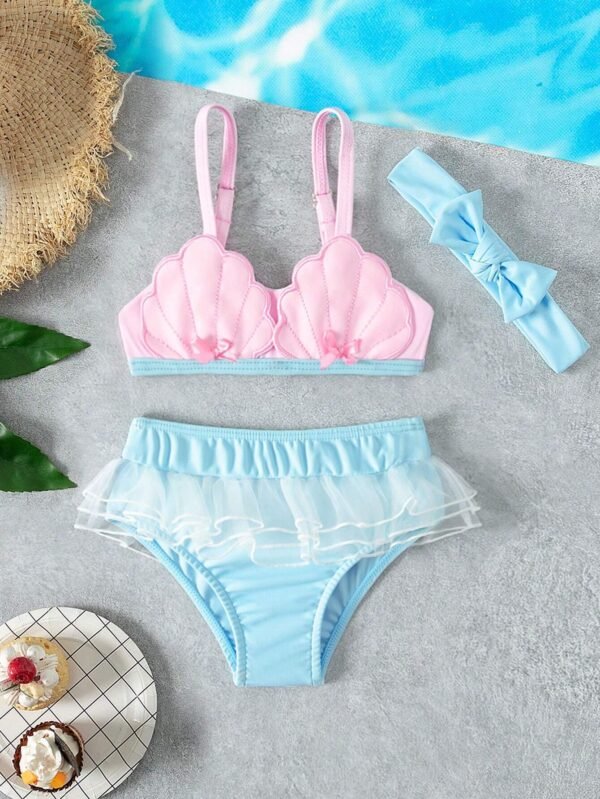 Ensemble maillot pareo volants
