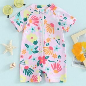 Barboteuse anti-UV zip floral