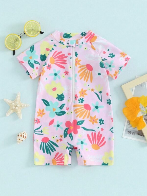 Barboteuse anti-UV zip floral