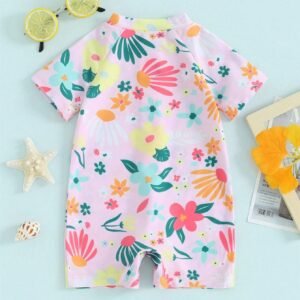 Barboteuse anti-UV zip floral