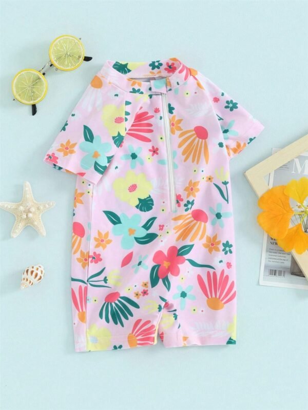 Barboteuse anti-UV zip floral – Image 4