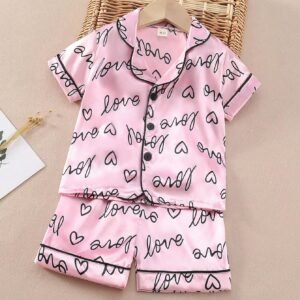 2 pcs pyjama lettre rose