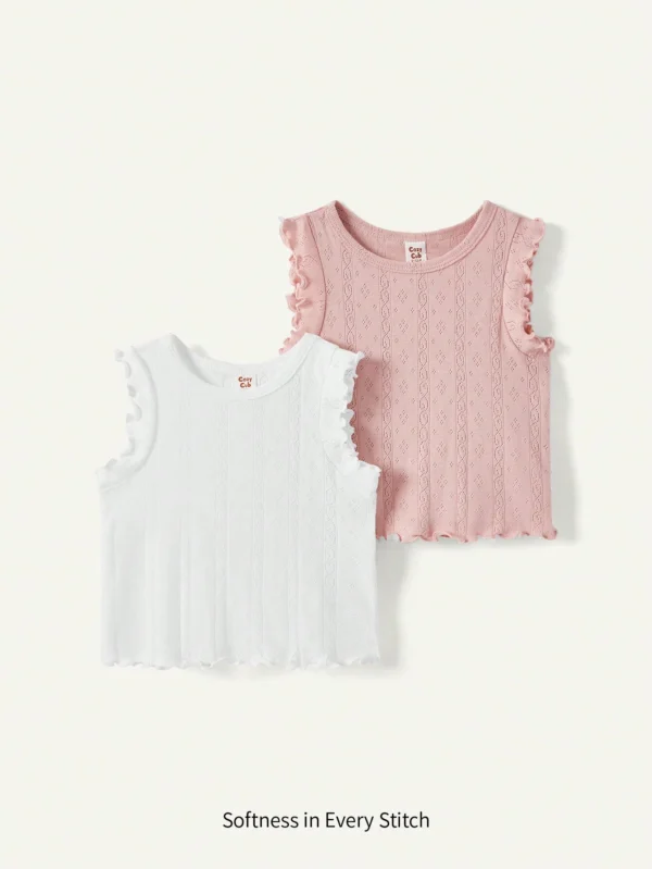 2 pcs gilet col rond