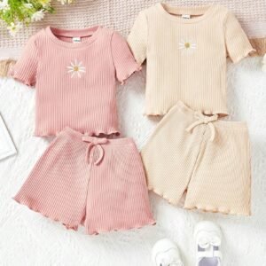 Ensemble 4 pcs broderie florale
