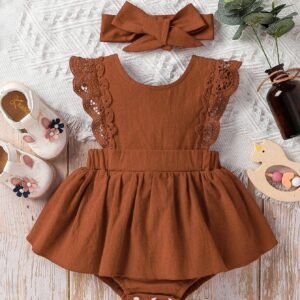 Robe volants dentelle bébé