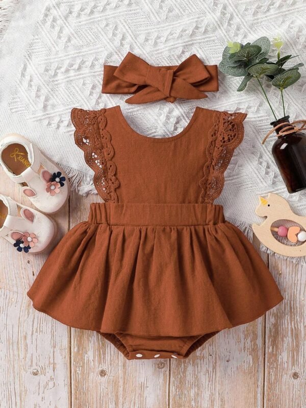 Robe volants dentelle bébé