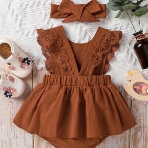 Robe volants dentelle bébé