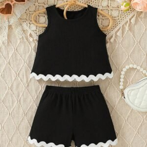 2 pcs débardeur short ceinturé