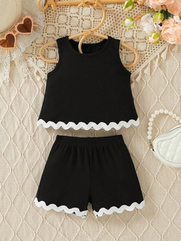 2 pcs débardeur short ceinturé
