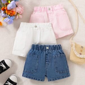 3 pcs shorts jean volants