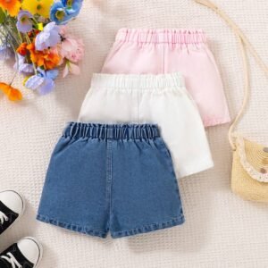 3 pcs shorts jean volants