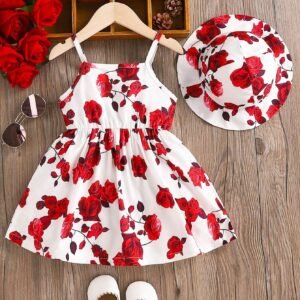 Ensemble 2 pcs robe + chapeau bébé