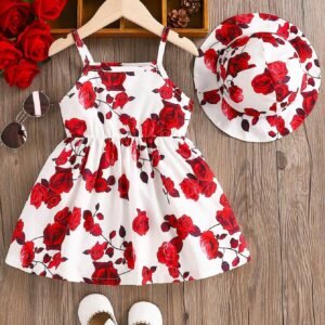 Ensemble 2 pcs robe + chapeau bébé
