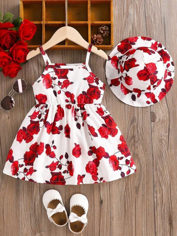 Ensemble 2 pcs robe + chapeau bébé