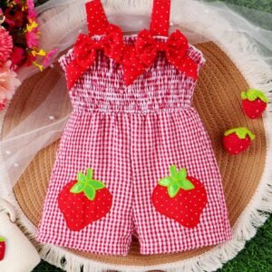 Barboteuse fraise + short