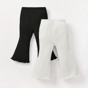 2 pcs pantalons évasés ondulés