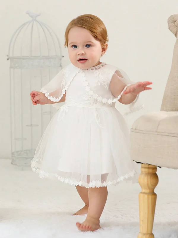Ensemble 3 pcs robe baptême – Image 3