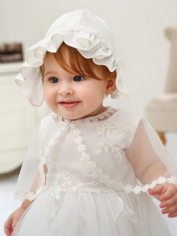 Ensemble 3 pcs robe baptême – Image 5