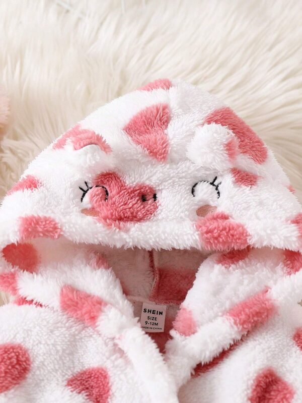 Peignoir capuche cœur peluche – Image 6