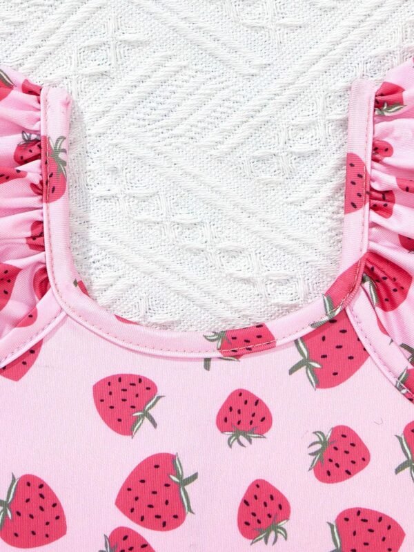 Maillot bain manches courtes fraise – Image 5
