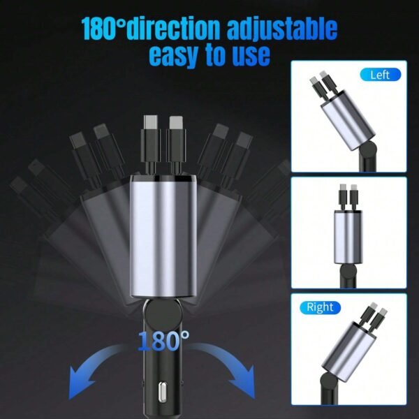 Chargeur voiture rétractable 100W – Image 5