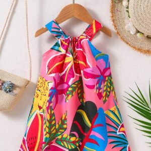 Robe tropicale ras-du-cou bébé