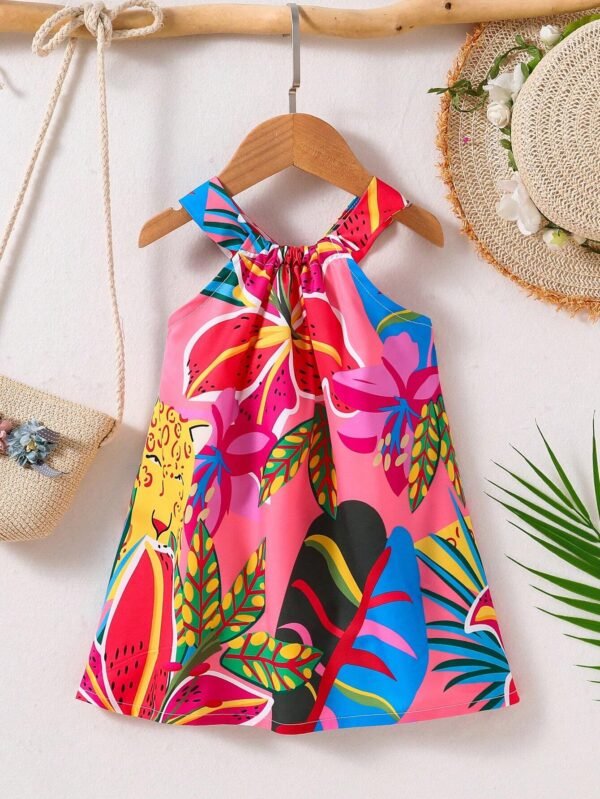 Robe tropicale ras-du-cou bébé