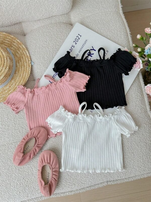 3 pcs tops tricot épaule dénudée