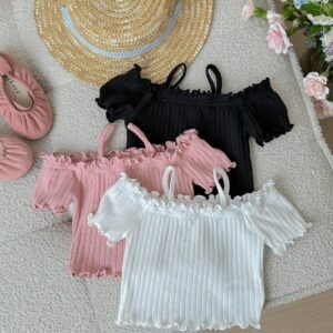 3 pcs tops tricot épaule dénudée