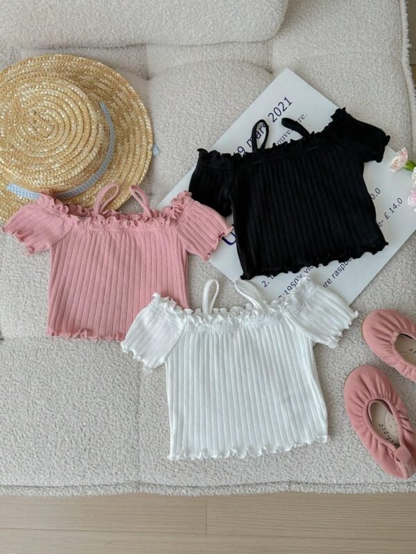 3 pcs tops tricot épaule dénudée – Image 3