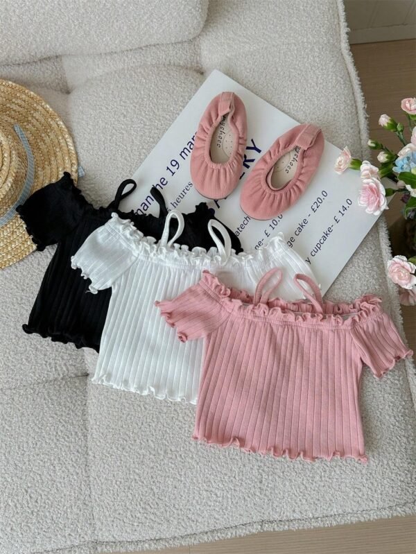 3 pcs tops tricot épaule dénudée – Image 5