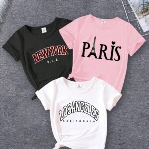 3 pcs tops slogan ville