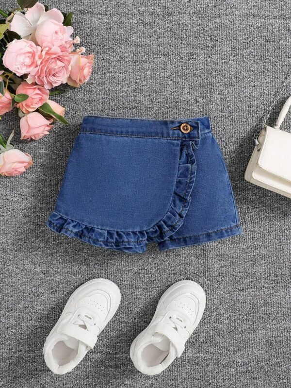 Jupe-short jean volants boho
