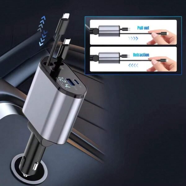 Chargeur voiture rétractable 100W – Image 7