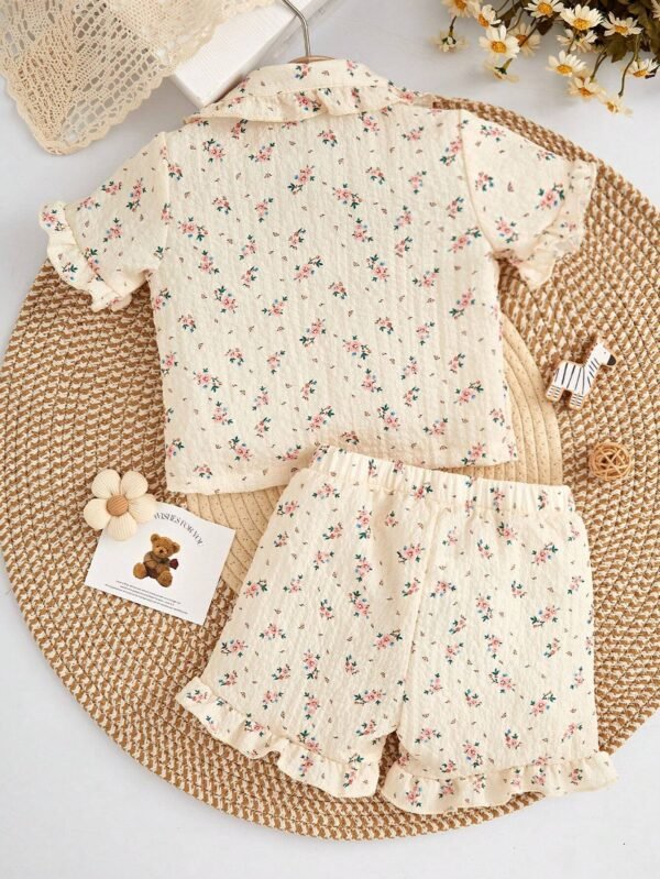 2 pcs ensemble fleur abricot – Image 2