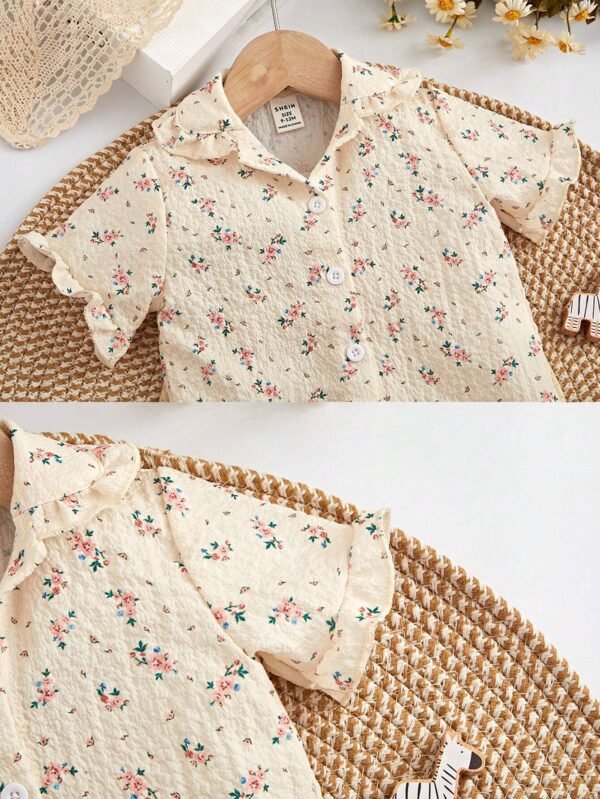 2 pcs ensemble fleur abricot – Image 3