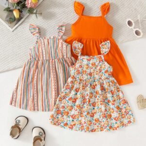 Set 3 pcs robe sans manches