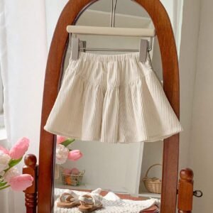 Jupe velours côtelé unie élastique