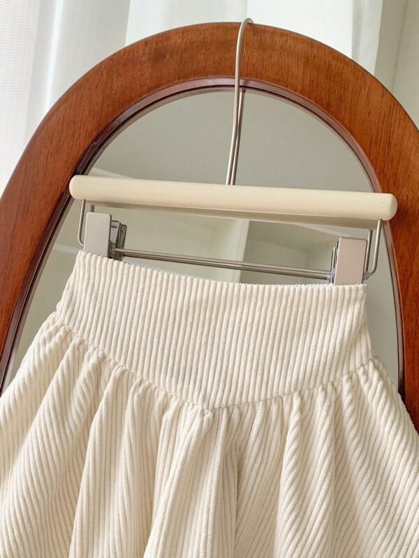 Jupe velours côtelé unie élastique – Image 5