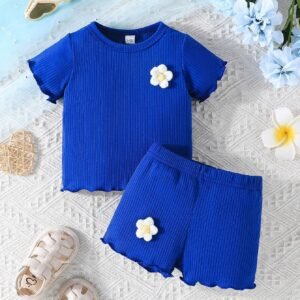 2 pcs haut fleur short