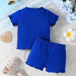 2 pcs haut fleur short