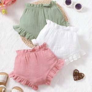 3 pcs culottes coton uni