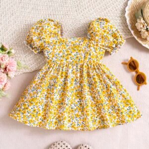 Robe manches courtes fleurs bébé