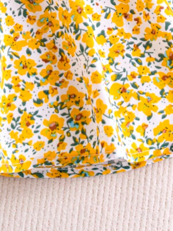 Robe manches courtes fleurs bébé – Image 3
