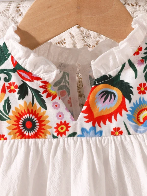 Top sans manches fleurs volants – Image 3